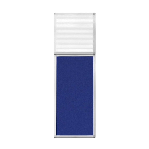 Versare Hush Panel Configurable Cubicle Partition 2' x 6' W/ Window Royal Blue Fabric Clear Fluted Window 1852205-1 - main